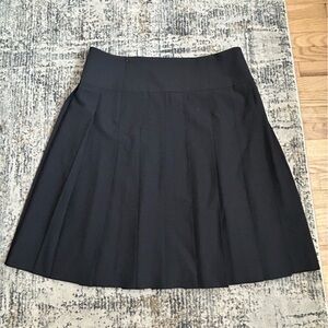 Theory Black A-Line Women's Pleated Skirt